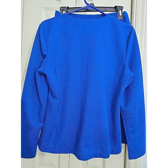 Pablo Collection Womens Petite 10 Royal Blue Skirt & Jacket Set With Pearl Butto - Picture 2 of 9